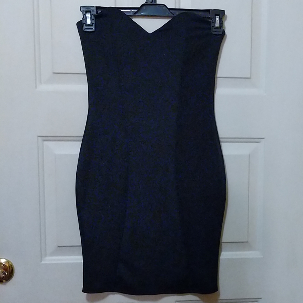 Boohoo Night Black Strapless Dress
